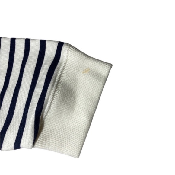 J Crew Striped Jewel Embellished Crew Neck 3/4 Sleeve Sweatshirt Small - Picture 4 of 7